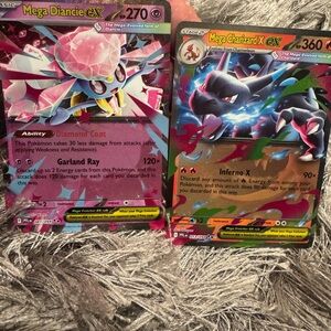 Mega Charizard EX and Mega Diancie EX from the new Mega Evolution collection